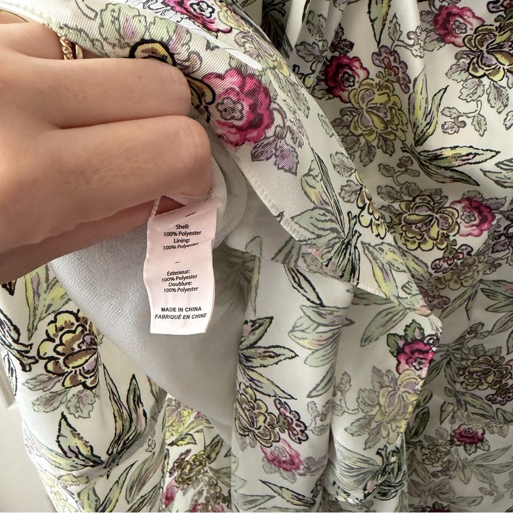 Cinq à Sept Light Washed Floral Walker Dress XS - Picture 5 of 6